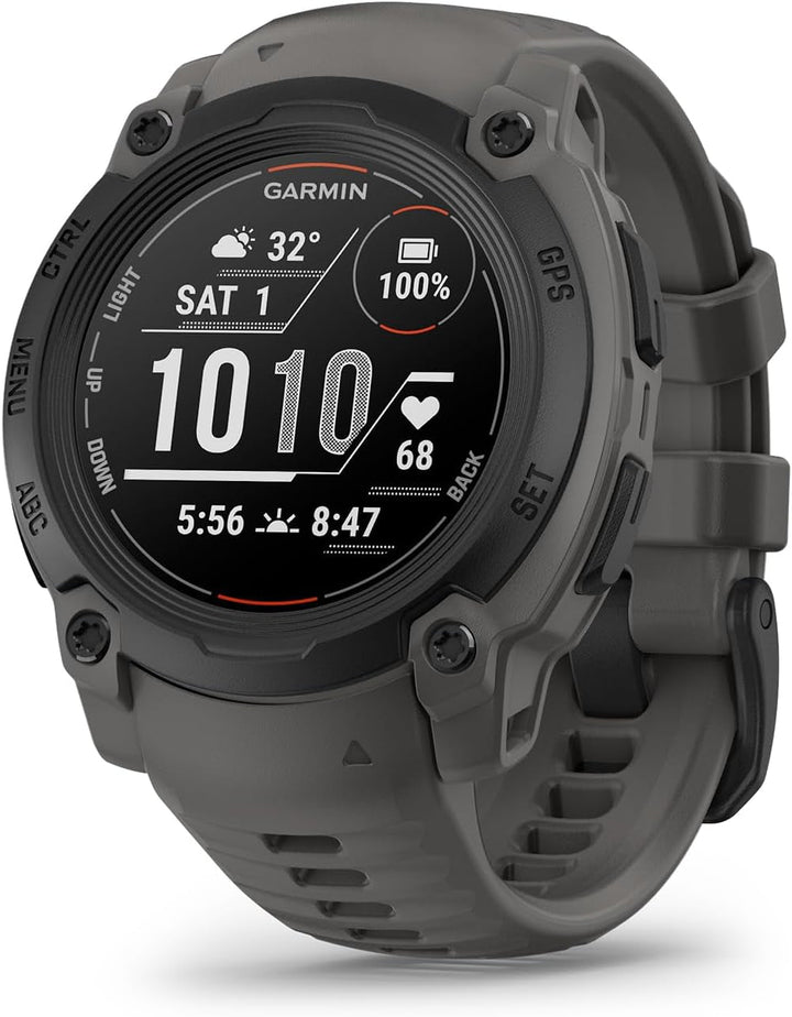 Garmin Instinct E 45mm - Smartwatch GPS rezistent la apă, cu design robust, cu ecran de 1,2" pentru utilizare în aer liber, alergare, ciclism și multe altele - cu măsurare a ritmului cardiac, navigare precisă și numeroase funcții inteligente
