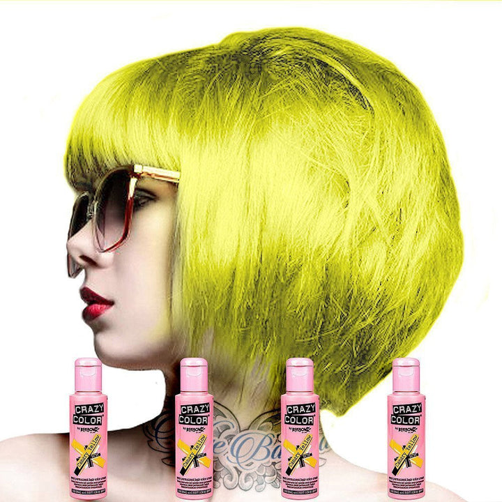 Renbow Semi-Permanent Hair Colour Vopsea portocalie 60-100 ml, 1 pachet (1 x 115 g) Vopsea pentru par Naty Shop Galben canar 25 Ml (pachet de 4)