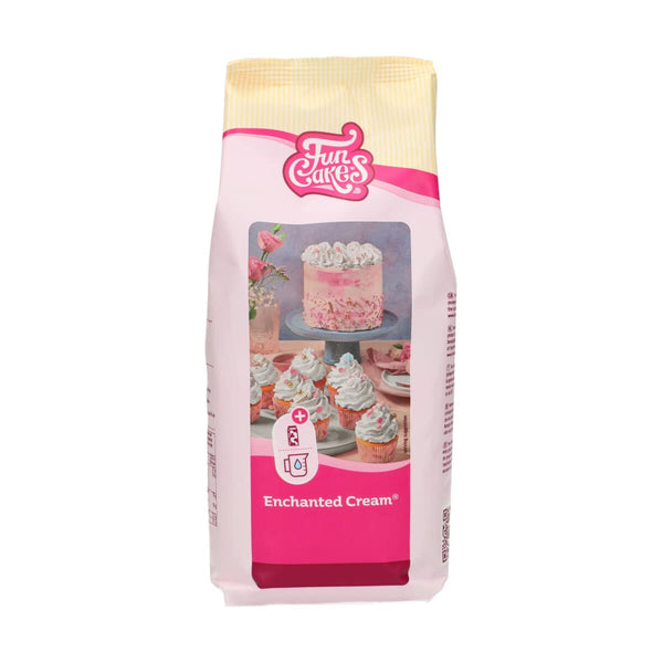 Funcakes Mix Für Enchanted Cream®: Einfach Zu Verwendende, Sehr Leichte Und Flauschige Schneeweiße Creme, Perfekt Zum Füllen Und Abdecken Von Kuchen Oder Als Belag Für Cupcakes, Halal., 900 G