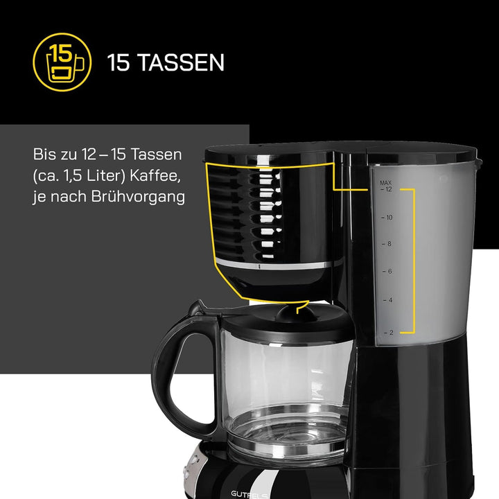 Espressor cu filtru COFFEE 3300 C | 15 cești de cafea | Dimensiune filtru 1x4 | Temporizator | Funcție de reținere a căldurii | 1080 wați | Afișaj LED