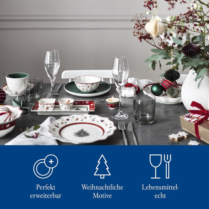 Villeroy & Boch – Toy'S Delight Dip Set 4 Teilig, Servierplatte Mit Schälchen, Dipschälchen Set, Weihnachten, Tischdekoration Toys, Serviertablett, Schalen, Weihnachtsdeko Innen, Premium Porzellan