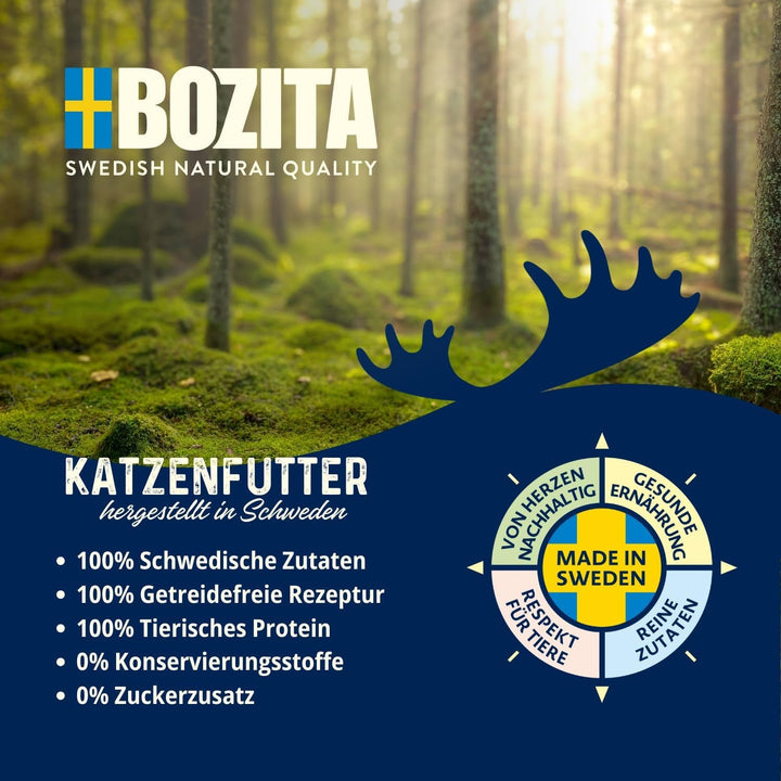 Bozita Pouch Wet Food Morsels in Jelly With Perch - 12X85G Pungă porție unică Hrană fără cereale și fără grâu pentru pisici - Hrană umedă pentru pisici adulte cu un conținut de 8,5% proteine și 4,5% grăsimi