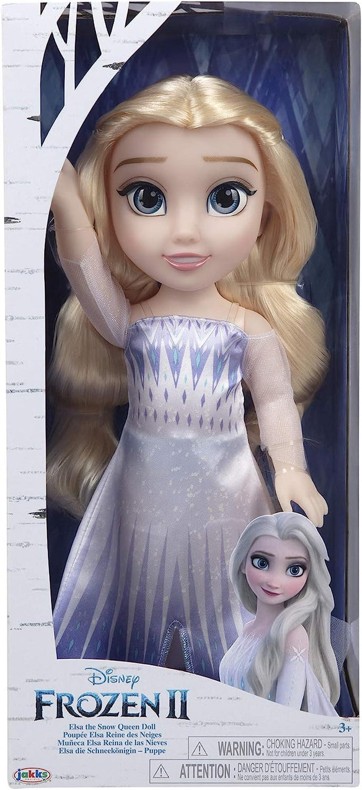 Disney Frozen 2 ELSA The Snow Queen Doll - 35 cm înălțime, păpușă mobilă în rochie de modă iconică și cu păr lung care curge pentru distracție suplimentară în timpul jocului, pentru fete cu vârsta de 3 ani și peste, 214894