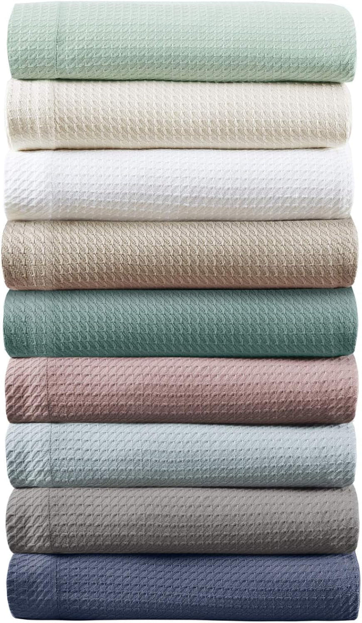 Madison Park 100% bumbac egiptean, respirabil, pătură confortabilă, tricotat premium, sezon de lux, acoperire ușoară pentru pat, canapea și canapea, pat Full/Queensize, Rose Plapumi si pilote Naty Shop