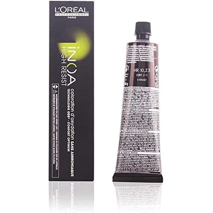 L'Oréal Professionnel INOA Colorație oxidativă fără amoniac 4 maro mediu, 1 pachet, (1x 60 ml) Vopsea pentru par Naty Shop 10.23 Blond platinat Irisé Gold High Resist 1 bucată (pachet de 1)