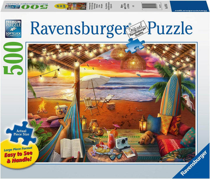 Ravensburger Puzzle 16795 - Apus de soare pe plajă - 500 Piece Puzzle pentru adulți și copii de la 10 ani, cu piese de puzzle mai mari [Exclusiv pe Amazon]