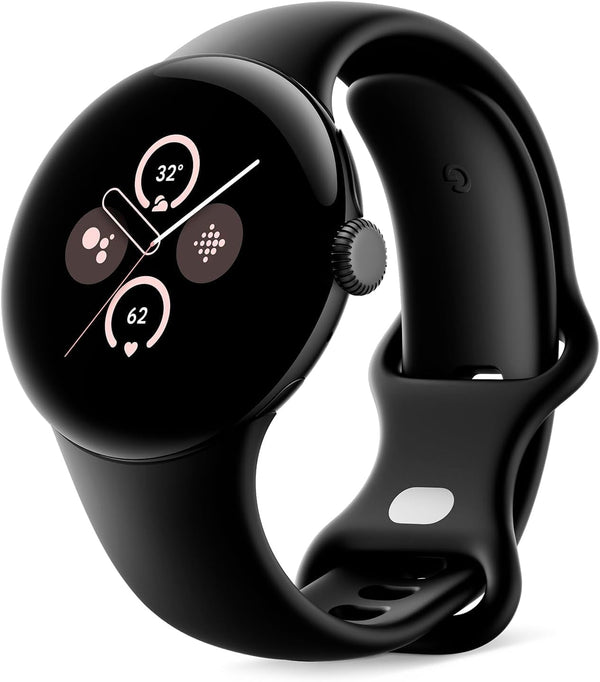 Google Pixel Watch 2 cu monitorizarea ritmului cardiac Fitbit, gestionarea stresului și securitate, smartwatch Android, carcasă din aluminiu negru mat, obsidian, WLAN