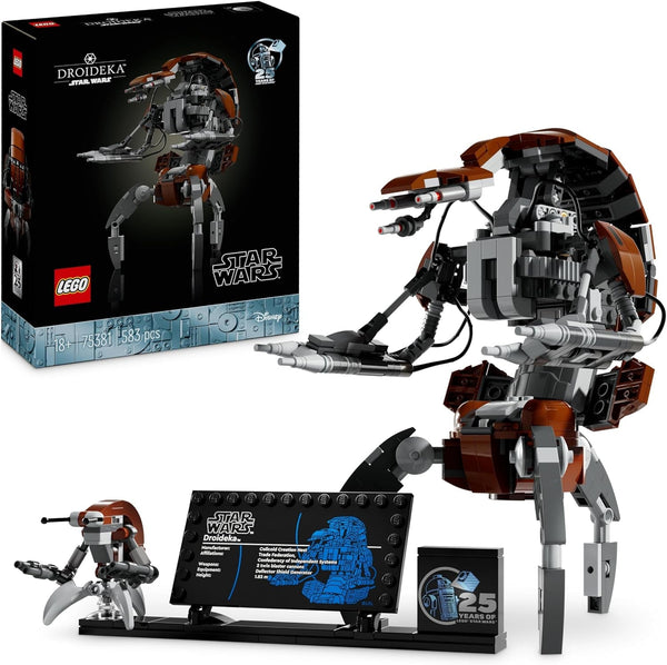 Set LEGO Star Wars Droideka, Kit model droid pentru adulți, decor pentru birou, obiect de colecție, idee de cadou pentru bărbați și femei 75381