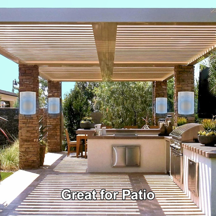 STUDIOFINIX 5,25 Zoll 600 Watt Außenlautsprecher Outdoor-Lautsprecher Für Outdoor Indoor Wandhalterung Patio Deck Camper Garten, Terrasse, Restaurant Home, 2 Paar (Weiß)