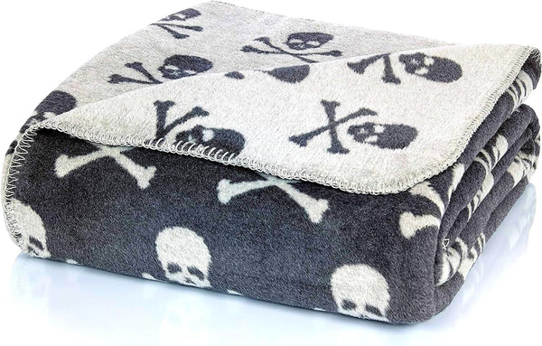 Glart pătură cuddly Grey Skulls XL 150X200 Cm, pătură din lână moale și caldă Extra Fluffy ca pătură pentru canapea pătură pentru canapea, pătură confortabilă pentru living, pluș pentru canapea Throw Paturi si Cuverturi Glart Titlu implicit
