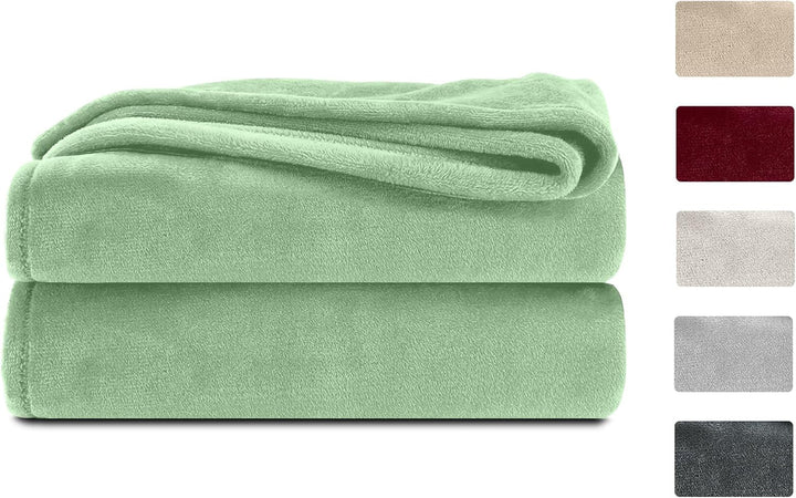 Komfortec pătură pufoasă, pătură confortabilă, pătură fleece, certificată Oeko-Tex, super moale, 150X200 Cm, 260 G/M², bej Paturi si Cuverturi Besuche den Komfortec-Store Verde deschis 220 X 240 Cm