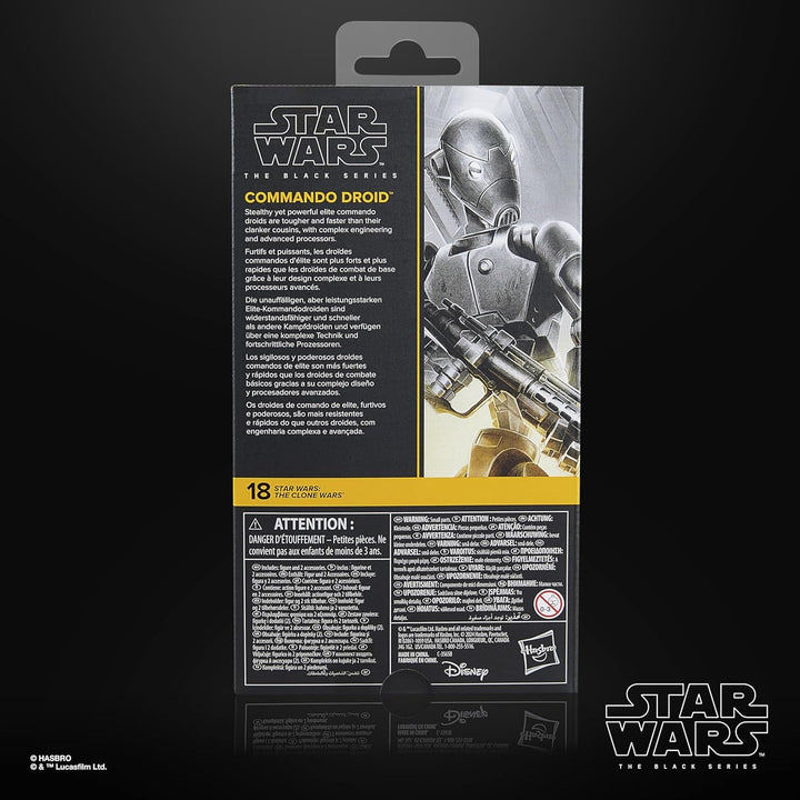 Star Wars Seria Neagră Commander Droid, Star Wars: Războiul Clonelor Premium colecționabil Figura de acțiune (15 Cm)