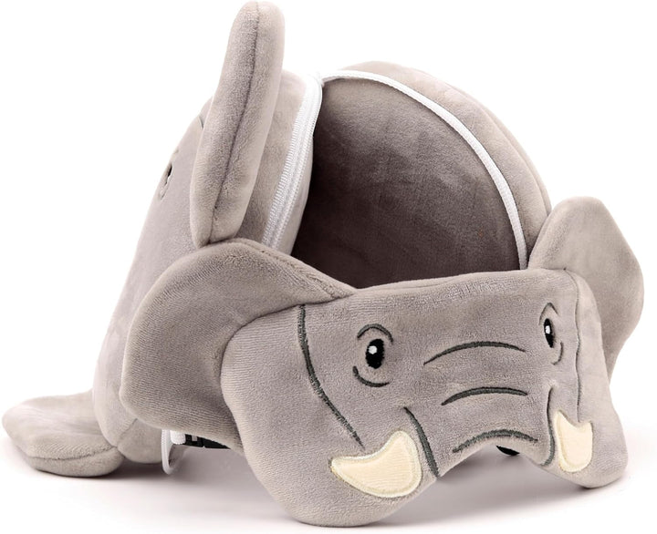 Pernă de călătorie, Rotundă, Din pluș, Elefant, Și mască pentru ochi, Unisex, O singură mărime, Unisex, Waist Unique