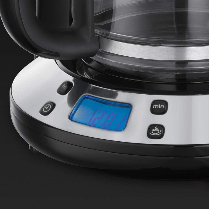 Russell Hobbs 24033-56 Victory Cafetier digital din sticlă, oțel inoxidabil, 1,25 litri, culoare crem