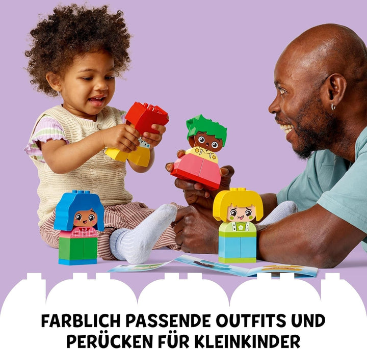 LEGO DUPLO Big Feelings, joc de stivuire pentru construcții cu 23 de cărămizi colorate și 4 figurine, jucărie pentru abilități motorii pentru a promova dezvoltarea socială și emoțională a copiilor mici de la 18 luni 10415