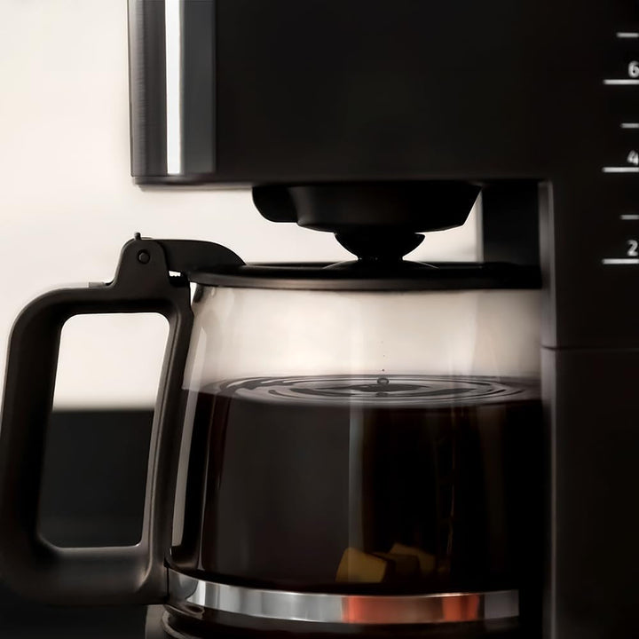 Espressor Cecotec Coffee cu 56 de ore de funcționare, 800 W, programare cafea, oțel inoxidabil, ecran LCD, protecție anti-picurare, capacitate 1,3 l, 12 cești, oprire automată, rezervor cu fereastră