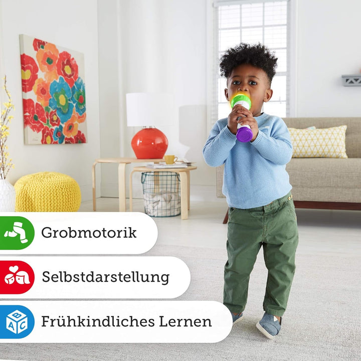 Fisher-Price FBP32 Microfon distractiv de învățare jucărie de învățare pentru litere numere culori și propoziții cu funcție de înregistrare, de la 18 luni vorbitor de germană Jucarii Bebe Naty Shop