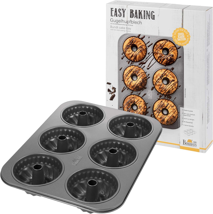 Birkmann, Easy Baking, Donutblech, Backform Für 6 Donuts, Mit Hochwertiger Antihaftbeschichtung, Ø 9 Cm, Mit Rezept, 881631