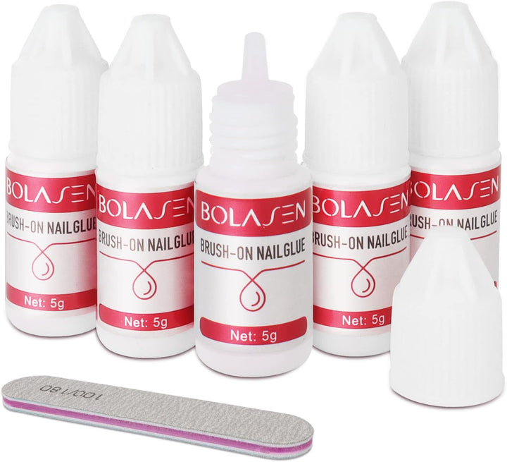 Lipici pentru unghii pentru vârfuri, BOLASEN Lipici pentru unghii extra puternic, 4 bucăți de lipici pentru unghii crăpate, Lipici pentru unghii, Lipici pentru unghii artificiale extra puternic, Lipici pentru unghii - 4 * 7 ml