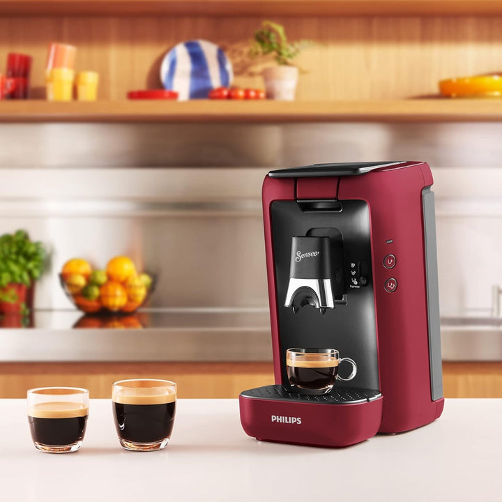 Philips Domestic Appliances CSA260/91 Espressor Senseo Maestro cu rezervor de apă de 1,2 litri, selectare intensitate și funcție Memo, produs verde, culoare: roșu