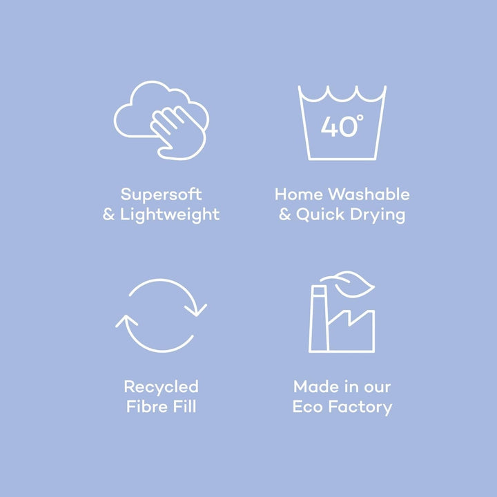 Night Lark Coverless Duvet Super King 6 Tog Spring Summer - Blue Garden Cuvertură super moale, confortabilă și ușoară, lavabilă la mașină și uscare rapidă, set de perne All-In-One, reversibil Plapumi si pilote Naty Shop