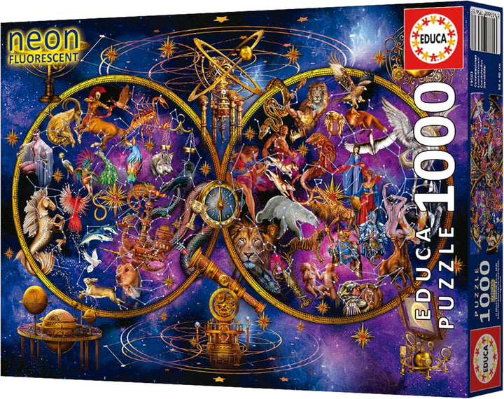Educa - Puzzle 1000 piese pentru adulti | Imagini cu stele, puzzle 1000 piese pentru adulti si copii de la 14 ani, fluorescent, luminos in intuneric (19561)