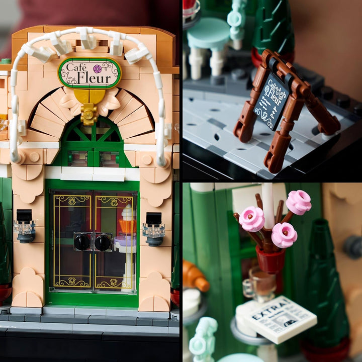 LEGO Icons French Café - Decorațiuni pentru sufragerie sau birou - Set de construcție pentru adulți, inclusiv fațadă pitorească, ghivece de flori suspendate și scaune - Cadou pentru bărbați și femei 10362