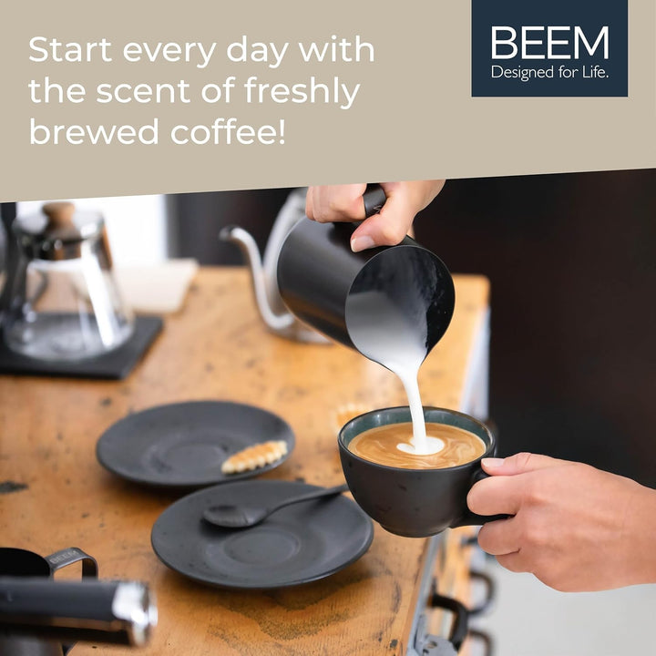 Set cafetieră BEEM Pour Over - 4 cești | Filtru permanent din oțel inoxidabil (mărimea 2), carafă din sticlă de 0,5 l, bază din beton | Preparare manuală a cafelei pentru o aromă deosebit de delicată de cafea
