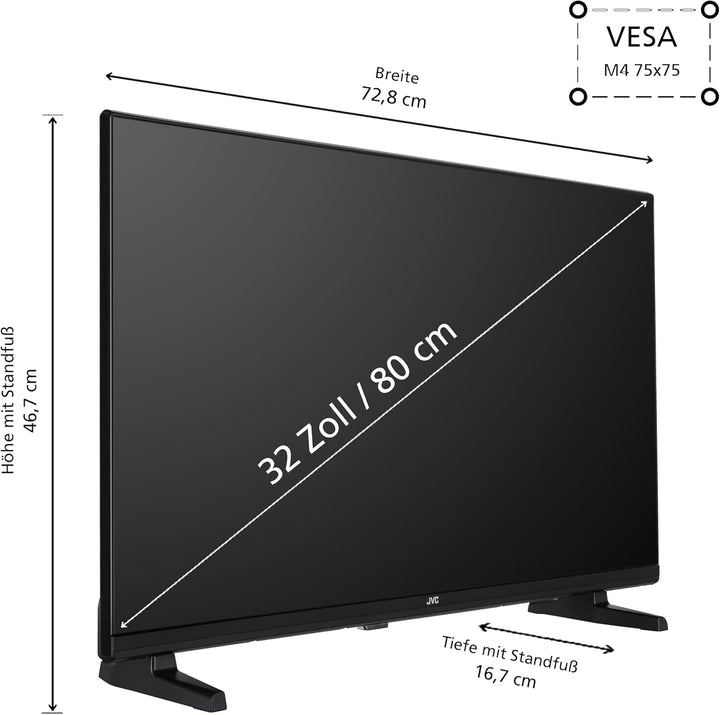JVC Fernseher 32 Zoll Smart TV Powered by Tivo (Hd-Ready, HDR, Triple-Tuner, 6 Monate HD+ Inkl.) LT-32VH5355