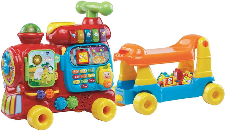 Jucărie de cale ferată VTech ABC, colorată, germană și masă de joacă pentru copii - masă de joacă colorată pentru copii cu 6 terenuri de joc și elemente interactive Jucarii Bebe Naty Shop Singur Ambalare normală