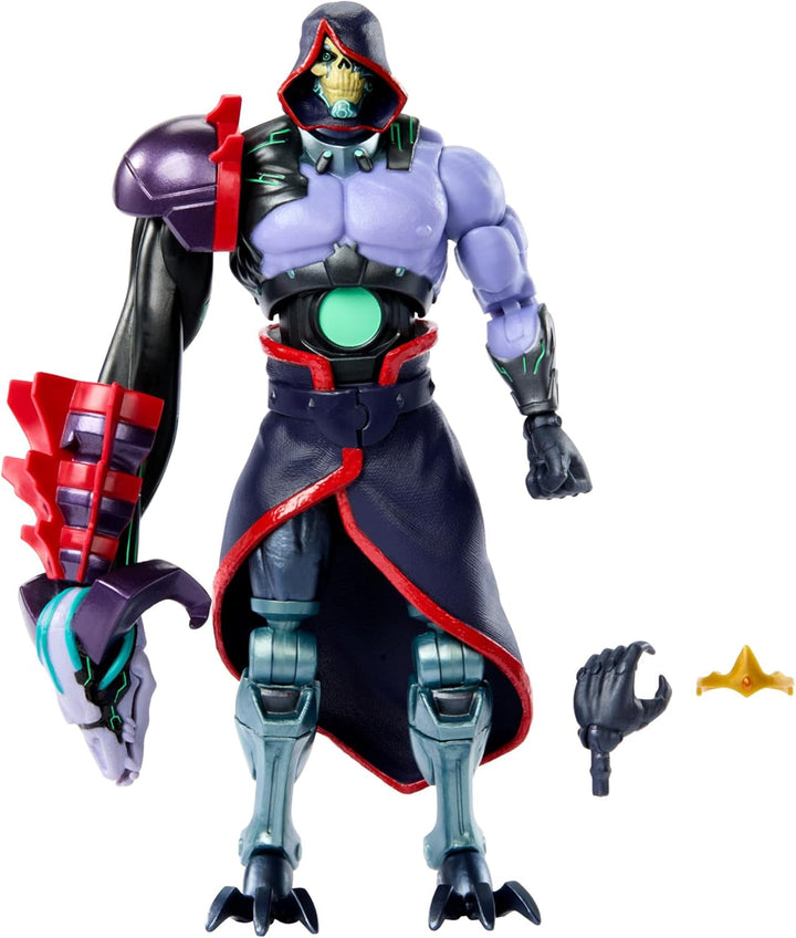Masters of the Universe: Revolution Masterverse Skeletor Action Figure, figurină de colecție cu 30 de puncte de mișcare și braț robotic mobil, Motu Toy, HYC46