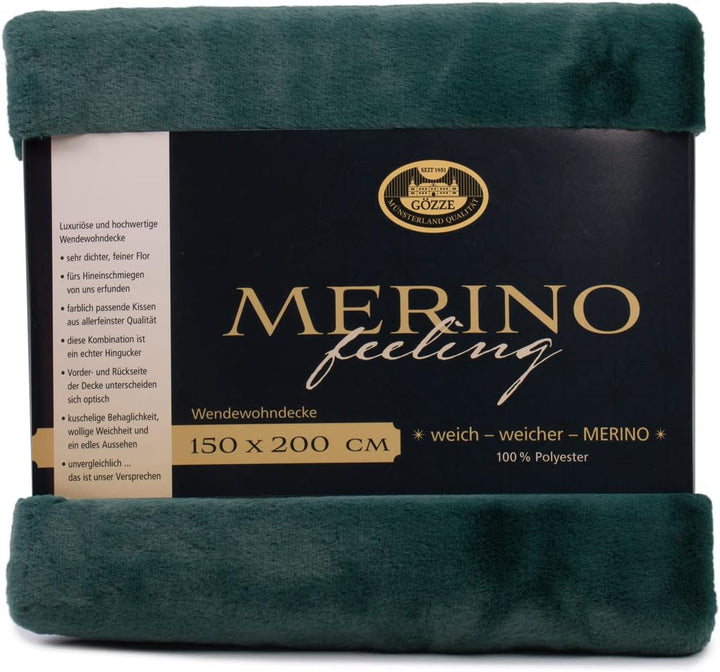 Gözze - Pătură confortabilă, Reversibilă, Densitate mare 600 G/M², 150 X 200 Cm - Verde închis Paturi si Cuverturi Besuche den GÃ¶zze-Store Verde închis 150 X 200 Cm
