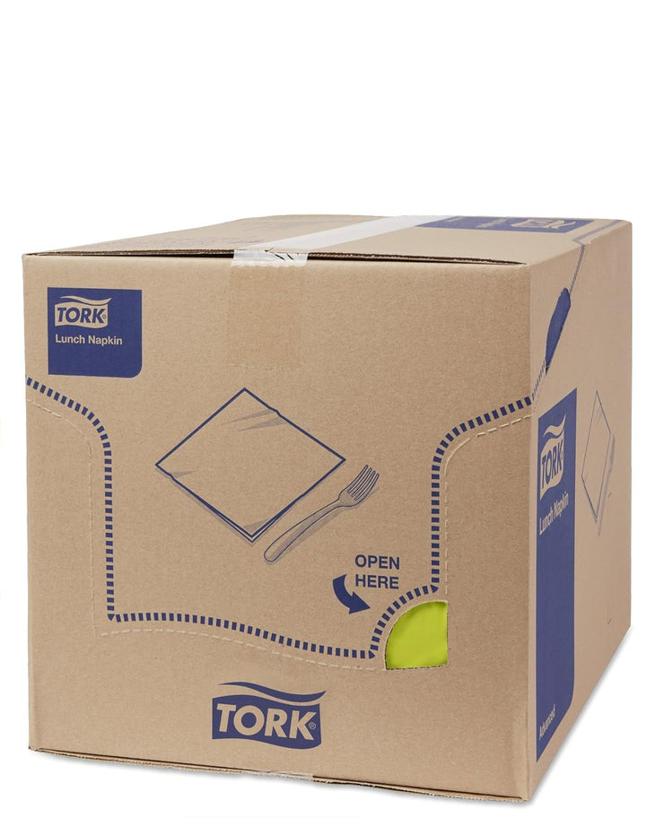 Tork 477840 Șervețele de prânz Lime / Șervețele din 2 straturi pentru mâncăruri mici sau gustări / Calitate avansată / 10 X 200 (2000) șervețele de hârtie / 32.6 X 33 Cm (L X l) / 1/4 pliere