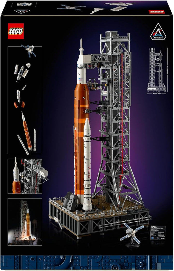 LEGO Icons NASA Artemis rampa de lansare, cadou, decor pentru camera de zi sau birou, set de construcție pentru adulți, cu capsula spațială Orion și rampa de lansare, obiect de colecție 10341
