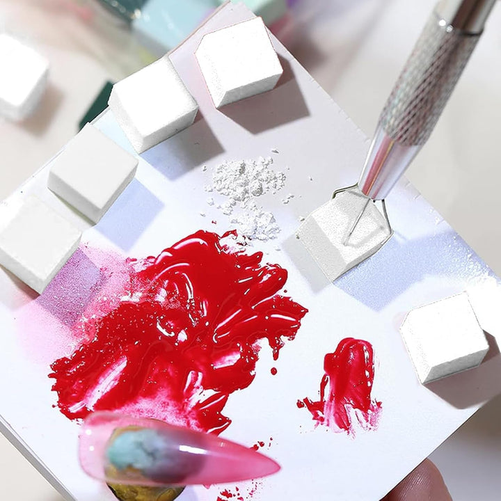 Nägel Selber Machen ，Nageldesign-Hilfsmittel，100 Stück Nail Art Schwämme Mit Metallgreifer, Schwammpinsel & Sponge Brush Applikator Für Gradient Nail Art Designs