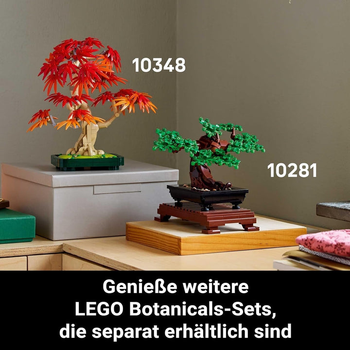 LEGO Botanicals Arțar roșu japonez - Arbore Bonsai - Kit plantă artificială cu frunze roșii și portocalii, plus bol - Decor pentru casă - Idee cadou pentru adulți - 10348 Seturi de constructie Besuche den LEGO-Store