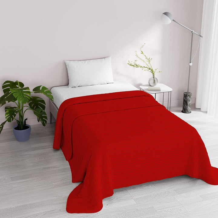 Cuvertură de vară Satin Stripes, poliester, crem, 260X250 Cm Plapumi si pilote Naty Shop Roșu 170X250 Cm