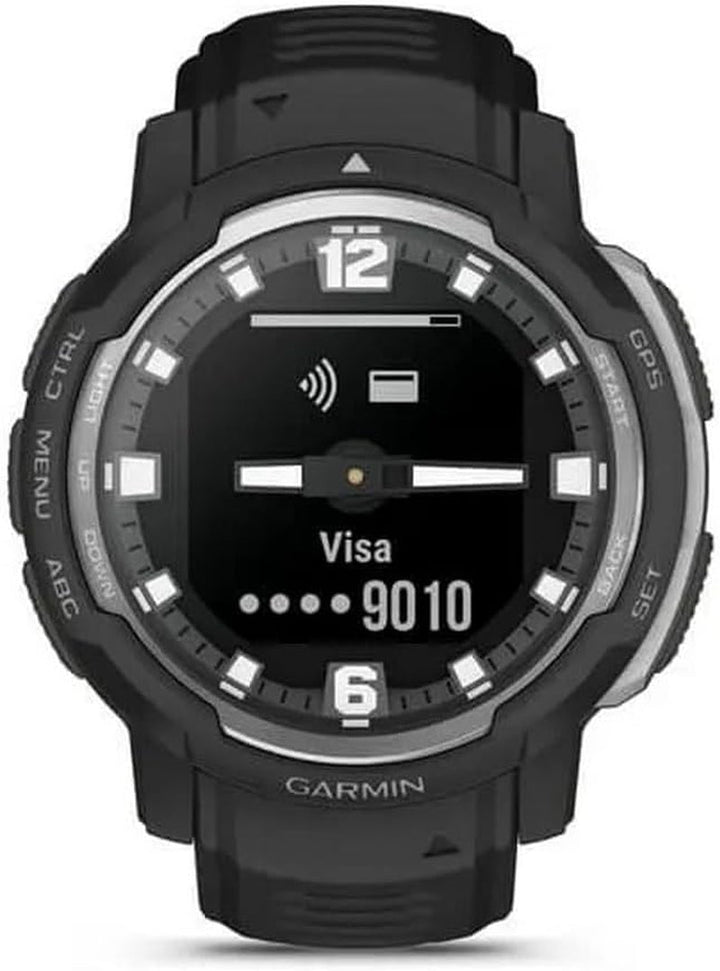 Garmin Instinct Crossover - Smartwatch hibrid GPS robust cu cronometrare analogică de precizie, peste 40 de aplicații sportive, notificări și Garmin Pay