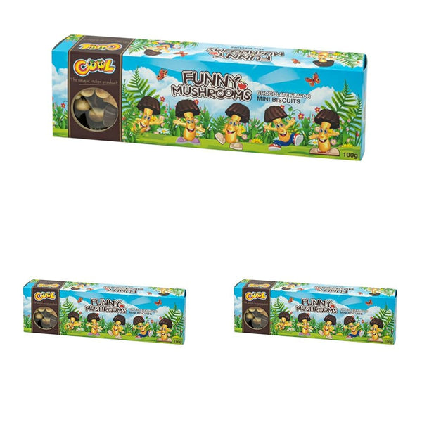 Ciuperci haioase cu ciocolată, biscuiți în formă de ciupercă, 100g (pachet de 3)