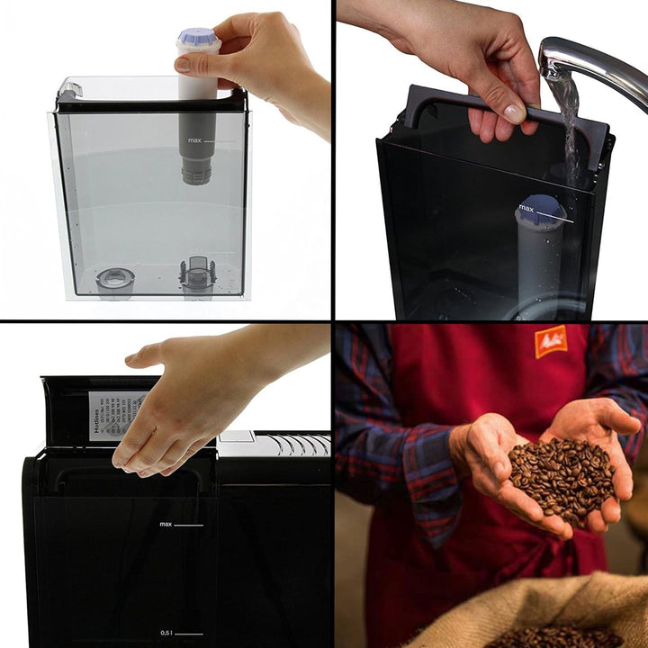 Melitta Caffeo Solo & Perfect Milk - Espressor complet automat - Cu sistem de lapte - Spumator de lapte - Intensitate cafea reglabilă pe 3 niveluri - Negru (E957-201)