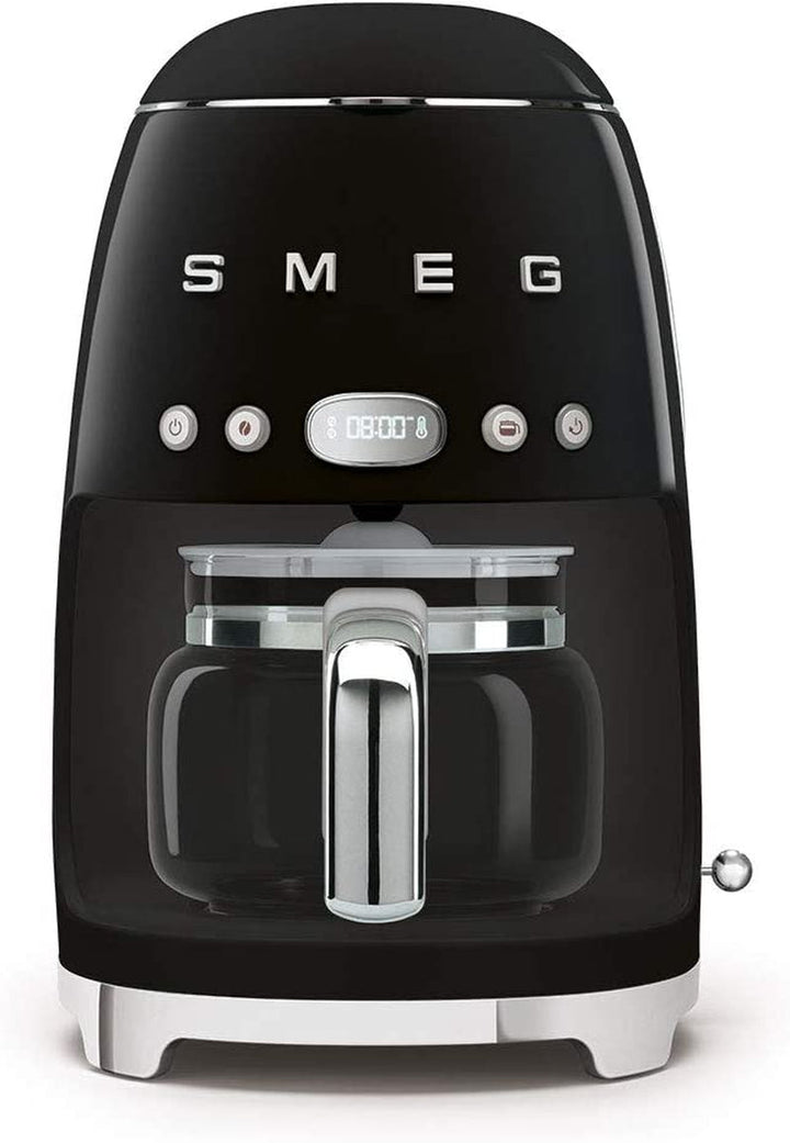 Smeg, DCF02PBEU, Cafetieră cu filtru, Aroma și funcție de pornire automată, Carafă din sticlă până la 12 cești, 2 niveluri de intensitate, Funcție de menținere la cald, 1050W, Albastru pastel