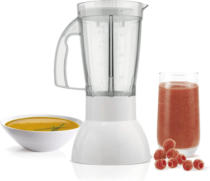 AR6801 Chopper & Blender La Moulinette 800 W + Blender Double Blade Edelstahl 200 G Und 750 Ml 1-2-3 Früchte Weiß/Rot