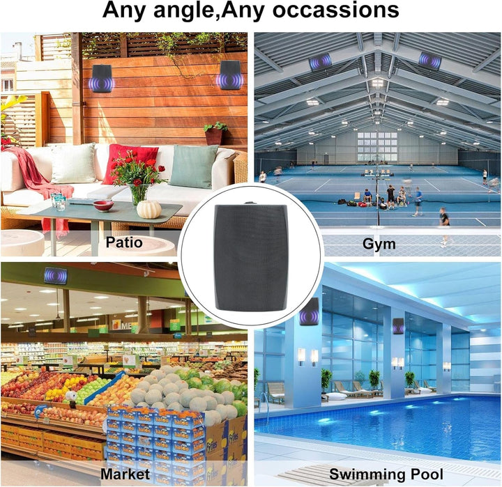 Herdio 16,5 Cm (6,5 Zoll) 800 W Outdoor-Lautsprecher, Kabelgebunden, Wasserdicht, Passiv Mit Kraftvollem Bass, Wandmontage, Lautsprecher Für Terrasse, Garage, Überdachte Deck, Allwetter-Haltbarkeit