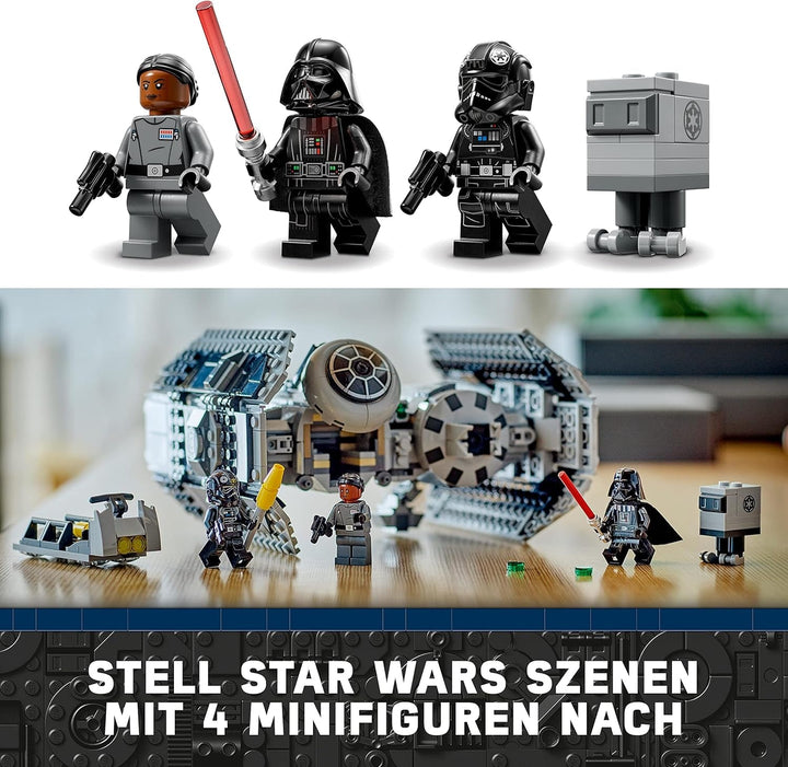 LEGO Star Wars TIE Bomber Model Kit cu Darth Vader Minifigure cu Lightsaber și Gonk Droid, jucărie construibilă cu Starfighter ca un cadou 75347