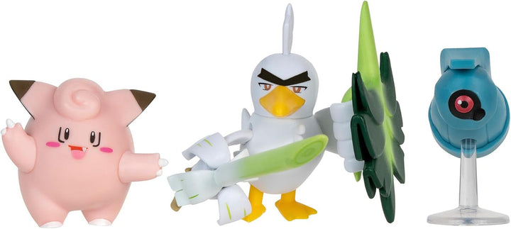 Pokémon PKW3057 Set de figuri de luptă-Piepi, Tanhel, Lauchzelot