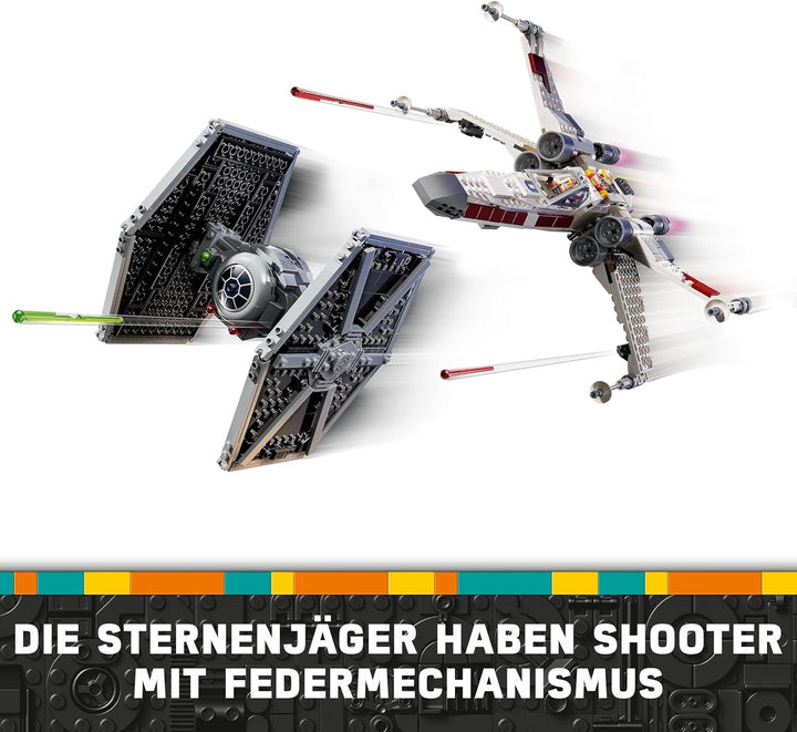 LEGO Star Wars TIE Fighter & X-Wing Mashup, jucărie construibilă Starfighter, idee de cadou pentru copii, nave stelare personalizabile, cadou pentru băieți, fete și toți fanii 75393
