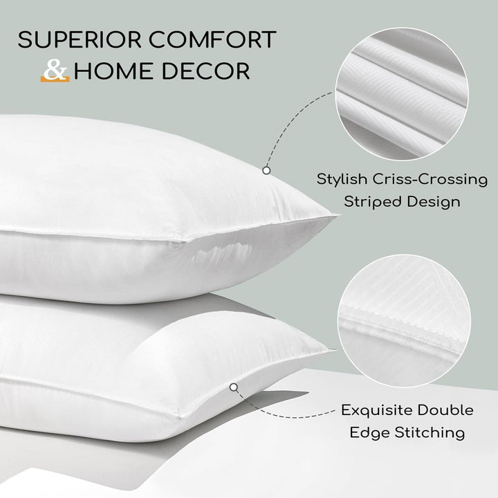HARBOREST Pernă de pat pentru dormit, 2 bucăți, Pluș de lux, Pernă alternativă, Bună pentru cei care dorm lateral și pe spate, Colecția hotelului, Pernă, Standard/Queensize, 50.8 X 66 Cm