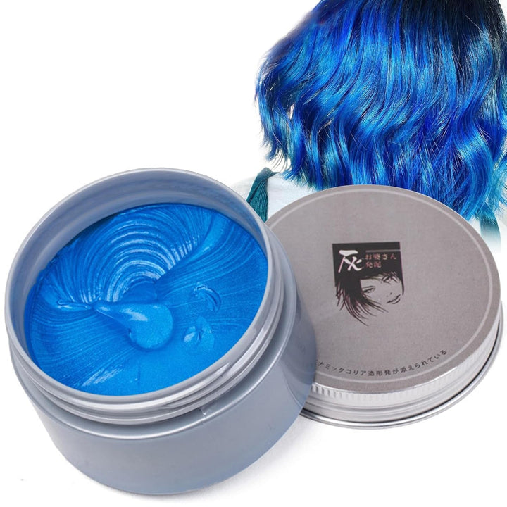 Vopsea de păr temporară Vopsea de păr nepermanentă Vopsea de păr DIY Ceară noroi Lavabilă Crema de vopsit păr colorat pentru petrecere Cosplay Halloween (alb) Vopsea pentru par Naty Shop Albastru