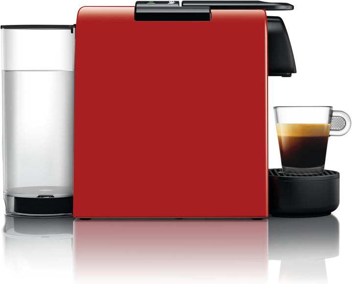 Espressor cu capsule Nespresso De'Longhi Essenza Mini EN 85.R, set de bun venit cu 7 capsule în diferite arome, presiune a pompei de 19 bari, economie de spațiu, 0,6 l, roșu