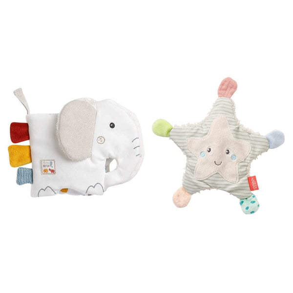 Fehn Soft carte cu poze elefant - cu țesătură din bumbac organic cu motive de animale & Fehn crackling stea de mare - jucărie pentru bebeluși pentru apucat și jucat - jucărie pentru bebeluși cu animale care ruginesc Jucarii Bebe Naty Shop Titlu implicit